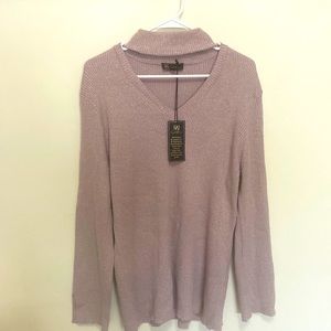 ANRABESS Womens fall sweater Turtleneck long batwing sleeve spilts hem pullover